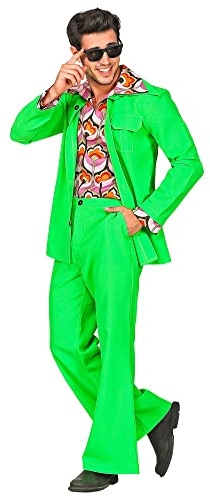 W WIDMANN MILANO Party Fashion - Outfit da uomo anni '70 | Completo a tre pezzi con giacca, camicia e pantaloni inclusi, per Carnevale e feste a tema in stile disco anni '70