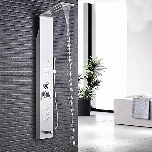 gebürstetem Nickel Duschpaneel Regen und Wasserfall Massagedusche, Handbrause, Duschgarnitur Duschsysteme Wandmontage aus
