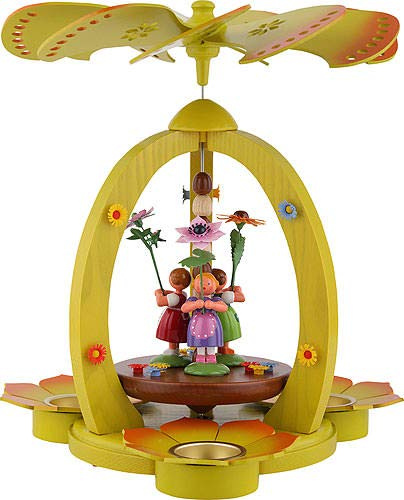 HoDreWa Legler 1-stöckige Pyramide mit Blumenkindern - bunt - 32 cm