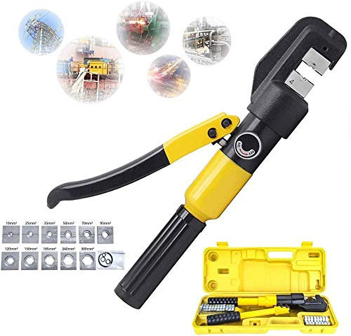 LIMEID Pinza Crimpatrice,7-11 T Crimpatrice Idraulica 6–300 mm²,pressa idraulica pinze crimpatrice,Pinze Capicorda,per Terminali Elettrici,HHY-240A