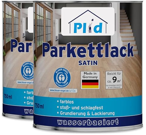 Plid Vernice trasparente trasparente per parquet, effetto seta, 1,5 l