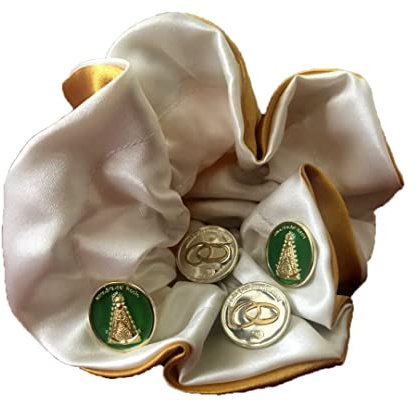 DOCOLASTRA Arras de la Vírgen del Rocío Tricolor con Saquito Reversible y Estuche.