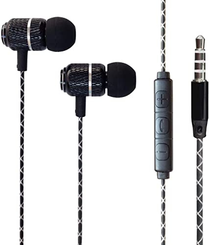 KP TECHNOLOGY Earphones for Samsung Galaxy Tab A11 / A11 Lite/Galaxy Tab S6 Lite 2024 / Tab A9 / Tab A9+ / Tab A8, In-Ear Headphones with 3.5mm Jack [Remote & Microphone] (BLACK)