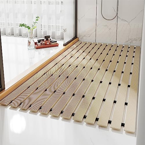 Pevfeciy Duscheinlage rutschfest 61x122 cm /3 kg Große Rutschmatte dusche Moderne Gestreifte Duschmatte Mit Haken,für große Duschräume,Automatische Entwässerung