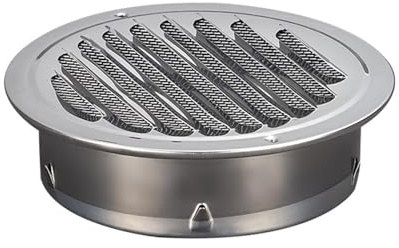 Lat Ducting, Flat Ducting Ventilation Air Vent, Stainless Steel Wall Air Vent, Air Diffusers, Louvered Grille Cover Vent Hood, With Fly Screen Mesh, For Flats, Apartment, Home Decor ( Color : Silver ,