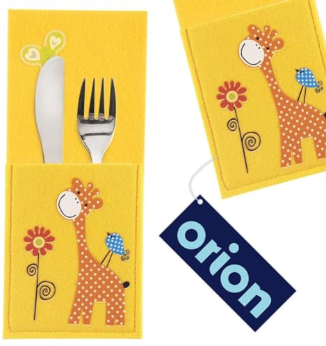 Besteck-Etui Bestecktasche Besteckserviette für Kinder Giraffe 21x9 cm