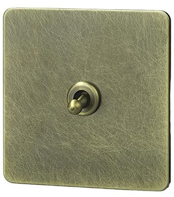 Panel de conmutación. Interruptor de iluminación de pared,Cubierta del interruptor de luz,Interruptores de alimentación,Interruptor de pared de bronce verde 1-4 bandas Interruptor de palanca vintage d