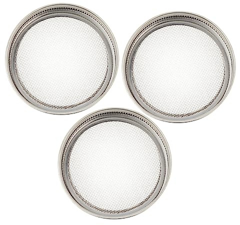 YARNOW 6stücke Teiliges Aus Edelstahl Sprouting Jar Deckeln Mit Sieb Für Sprossengläser Rostfrei Zum Anbauen Von Brokkoli Alfalfa Und Anderen Sprossen
