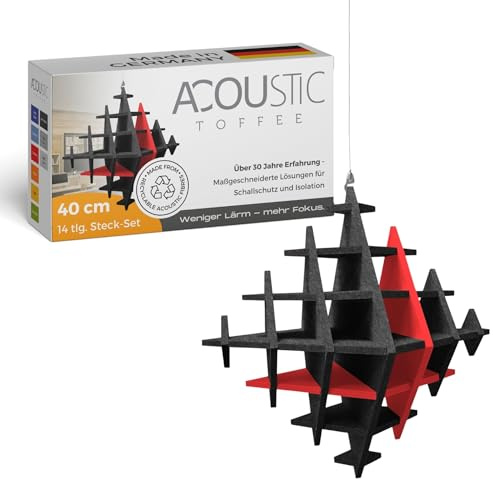 platino24 „CUBO“ 3D-Akustik-Objekt Würfel für optimale Raumakustik I Schallabsorber für Decke in innovativem Design I Größe: 40 cm I Recyclebares & nachhaltiges Absorber-Element