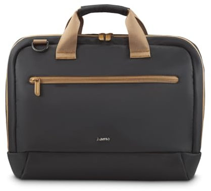 Hama Laptoptasche für Laptops 13,3“ - 14,1“ (leichte Businesstasche als Umhängetasche oder Tragetasche, Notebooktasche mit Organizer-Vorderfach und -Innenfach, wasserabweisend, gepolstert) schwarz