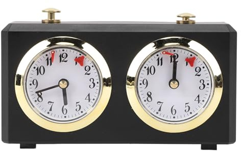 Mechanische Schachuhr, Reduziert den Druck, Aufziehbare Analoge Schachuhr für Verschiedene Spiele (Black)