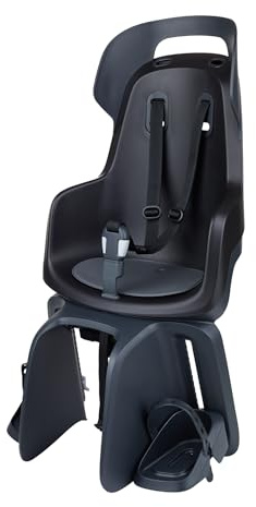 BOBIKE 8011500001 - Rear Bicycle Child Seat GO MAXI AVS+ – Safe, Comfortable, Installation with AVS+ Mounting System for Kids 9 Months to 6 Years, Up to 22kg, Urban Black