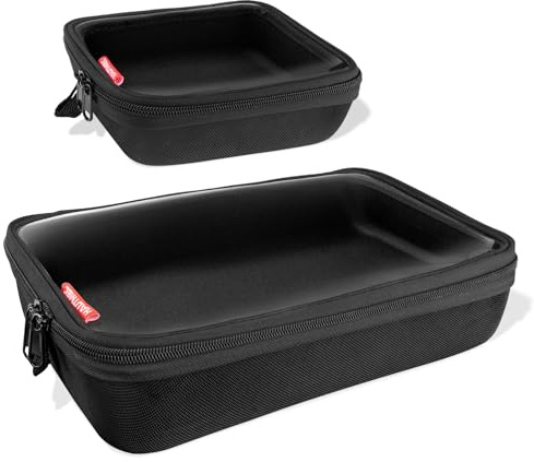 HAUTMEC 2-Piece Hard Tool Case Organizer with Clear Window, 1680D & EVA Water-Resistant Tool Bag, Double Zipper Utility Pouches for Tools & Accessories – HT0403