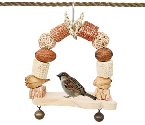Altalene per uccelli | Altalena giocattolo per uccelli - Altalena interattiva per pappagalli, altalene a blocchi di legno, giocattoli per parrocchetti, per gabbia per uccelli