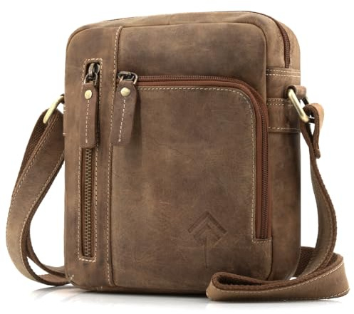 ekavale Umhängetasche Herren Klein Leder Männerhandtasche aus Echtleder Herren Crossbody Bag Leder Handtasche Bag für Alltag und Reisen