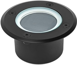 Brendz Solar Bodenleuchte Aussen, LED, 20 Lumen, IP67 Wasserdicht, 3000K Warmweißes Licht, Lithium-Polymer-Akku, Solar Gartenleuchte, Bodenstrahler Außen, Schwarz, Doha