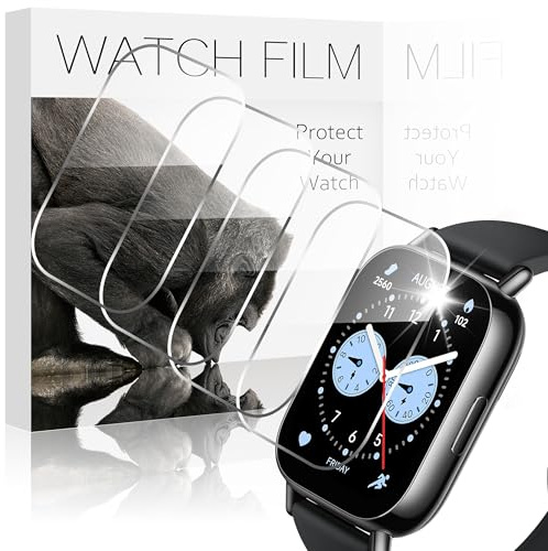 AIDOWU 4 Piezas Protector Pantalla Cristal Templado Compatible con para Xiaomi Redmi Watch 5 Lite Protector Reloj Vidrio Templado HD 9H Anti-raspado para Xiaomi Redmi Watch 5 Lite Película Protector