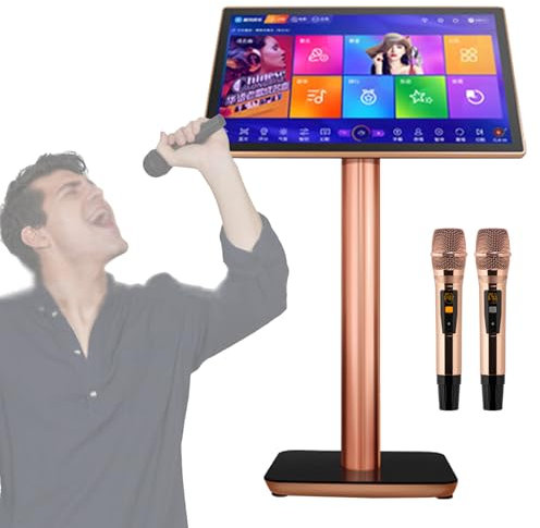 Máquina De Karaoke, Reproductor De Karaoke Profesional con Pantalla Táctil Capacitiva De 22 Pulgadas con Micrófono Inalámbrico Y Interruptor De 27 Idiomas para Barra De Fiesta En Casa,Black-2TB
