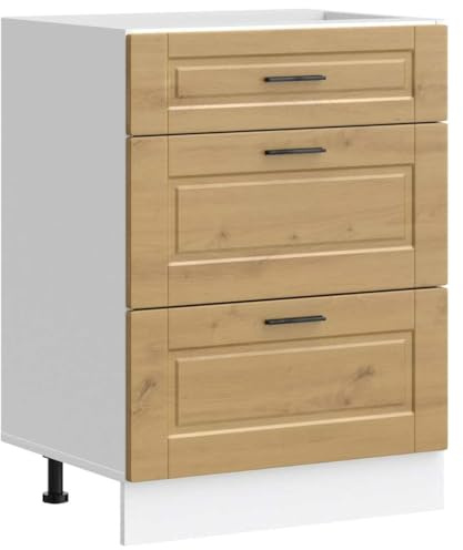 vidaXL Base da Cucina Porto Rovere Artigianale Legno Multistrato, Mobile Base lavello, Armadio Cucina Base con cassetto, lavello lavello
