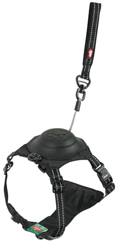 Zolux - Geschirr und Leine, integrierter Aufroller, XS, Schwarz, für kleine Hunde, max. 9 kg