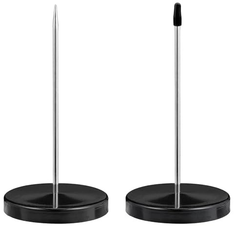 euluoziqing 2 Stück Zettelspießer, Bonspießer Zettelhalter, Quittung Halter mit Rundfuß für kassenbon kassenzettel aufbewahrung Bars Büros 14 cm (Schwarz)