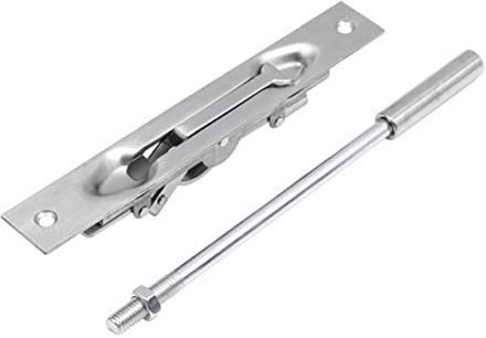 FOYTOKI Stainless Steel Latch Lock Thickened Fireproof Sliding Door Bolts Window Sliding Locks Home Security Steel Door Latches 6 Inch and Window Safety