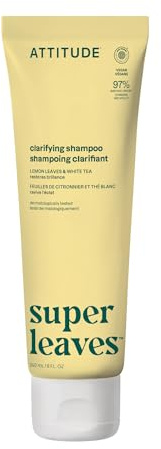 ATTITUDE Shampooing Clarifiant, Redonne de la Brillance, Feuilles de Citronier et Thé Blanc, Végan, Ingrédients d’Origine Naturelle, Certifié EWG, Végan, 240 mL