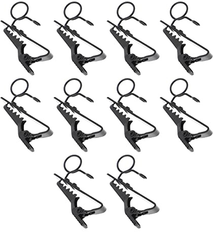 GALPADA Mic Holder Clip 10pcs Iron Microphone Clips Set Black Lavalier Mic Accessories for Stage Performance and Party Use
