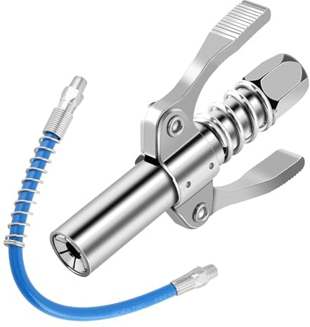 AONAYO Fettpresse Mundstück,Fettpresse Für Schmiernippel,Doppelgriff G Coupler Für Fettpresse Mit 30cm Schlauch,Doppelgriff Fettpresse,Fettpresse Kupplung Passend Für Standard M6/M8/M10/M12/M14