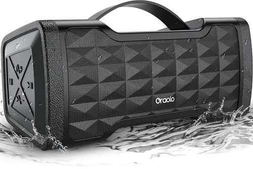 oraolo Altavoz Bluetooth Grande 5.3, Altavoz Bluetooth Potente 40W | Altavoces Portatil Inalámbrico, Impermeable IPX6, 24H Batería, con Entrada USB/AUX, para Fiestas Campinga Playa Campo