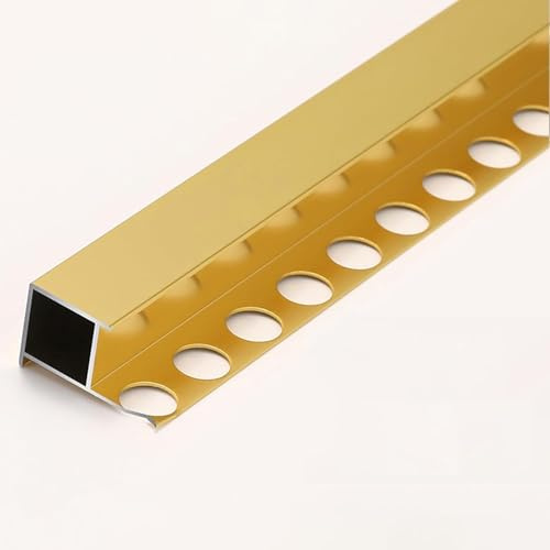 Fliesenschiene Quadratisches Profil-endleiste 125cm - 8/10/12/15mm Dicke Für Keramikfliesen, Böden Und Verkleidungen - Langlebig, Gold, 12mm