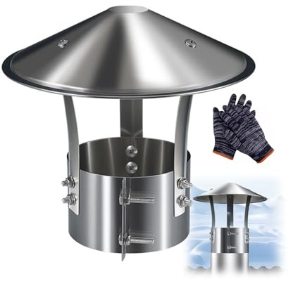 Copertura per Camino In Acciaio Inox 304 Comignolo A Cono,Tappo per Camino per Comignolo, Protezione Antipioggia Terminale Cappello, Tappo di Sfiato per Tetto,Terminal per Camino(100 mm/3.94in)
