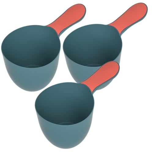 WEKAMOS Louche à Eau Bébé en Plastique 3 Pièces Vert Foncé Poignée Ergonomique Seau De Bain Sécurisé Cuillère D’Eau pour Bain Bébé Garçon Et Filles pour Lavage Et Jeu