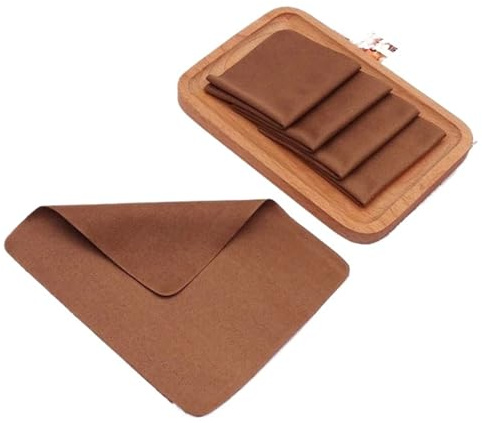 Gamuza Limpia Gafas Lote de 5 paños de Microfibra for Limpiar Lentes de Gafas, Ropa, Joyas, Piano, Ordenador y Pantalla de teléfono.(Coffee-5PCS)
