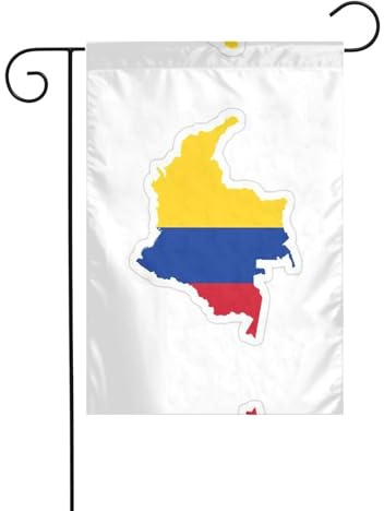 Drapeau de la Colombie imprimé carte décoration de vacances extérieur drapeau de Noël résistant à la décoloration hiver pelouse porche patio décoration extérieure