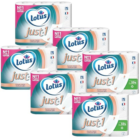 Lotus just one - Papier Toilette Ultra Doux 5 Épaisseurs - Fabriqué En France - 36 Rouleaux