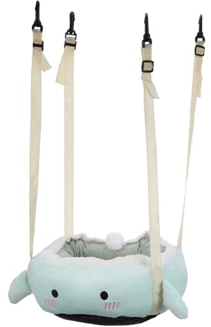 UKCOCO Hamaca Colgante para Gatos de Peluche Suave Tejido Redondo, Fácil de Instalar y Desmontar, Adecuado para Jaula o Habitación como Cama de Descanso