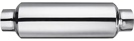 EscapeTubo 63 Mm 2,5 silenciador Escape Coche Silenciador Resonador Tubo Cola Punta Acero Inoxidable autoGarganta