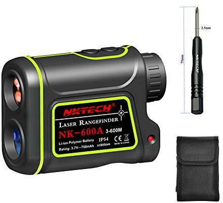 Nktech - Telemetro laser distanziometro da esterno, 600 m 1000 m 1200 m 1500 m, 4-in-1, telescopio 8X, misura velocità altezza angolo distanza, con batteria ricaricabile, per caccia,