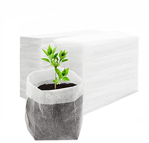 ENPOINT Fabric Plant Grow Bags - 200pcs Seed Starter Planting Bags Seedling Pots 5.5x6.3 inches, Nursery Pots for Plants