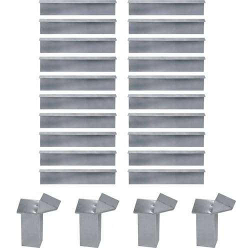 bellissa Schneckenzaun 24-TLG Schneckenblech verzinktes Metall H20 cm | Premium Rasenkante, Beeteinfassung & Beetumrandung, Langlebige Schneckenabwehr