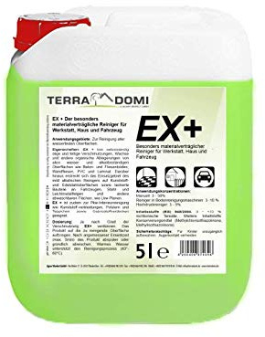TerraDomi Ex+ 5 Liter intensiv Multireiniger, biologisch abbaubares Konzentrat, umweltfreundlicher Allzweckreiniger für Fliesen, Kunststoff, Werkzeug oder Auto