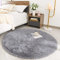 ROHATIM Rund Teppich Flauschig, Plüschteppich für Schlafzimmer & Wohnzimmer, Weicher Kinderteppich Mädchen, Moderner Kuscheltteppich grau, 150 x 150 cm