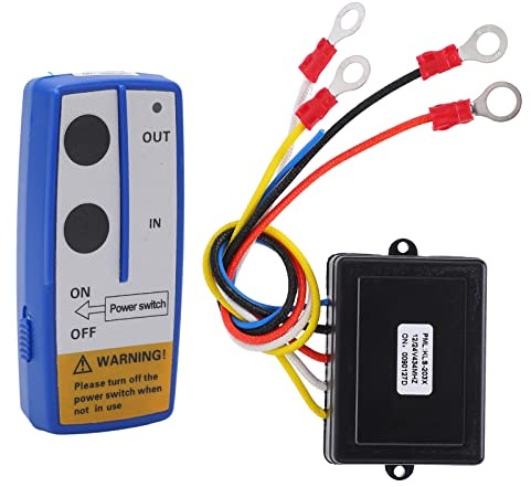 Interruttore Portatile Telecomando Verricello Ancora,12v 24v 75 Piedi Distanza Di Controllo Funzionamento Semplice Verricello Kit Telecomando Wireless Con Ricevitore Per Camion Jeep Atv Suv Blu