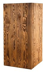 DECOKTIVO Holzsäule, Rustikale Dekosäule, Baumstamm Deko, Bodenwindlicht Ständer, Blumensäule Holz, Stabil und Langlebig, Nuss, 80x40x40 cm