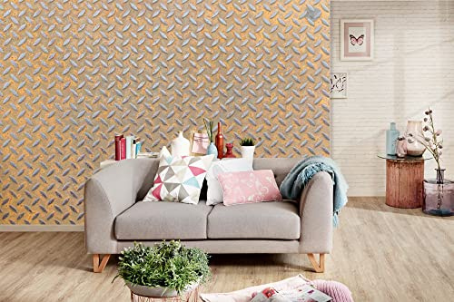 DIMEX LINE Non-Woven Photo Wallpaper Texture of Metal Plate 375 x 250 cm - Non-Woven Wallpaper, Wall Mural, Wall Art - Wallpaper for Living Room, Bedroom, Office, Kitchen