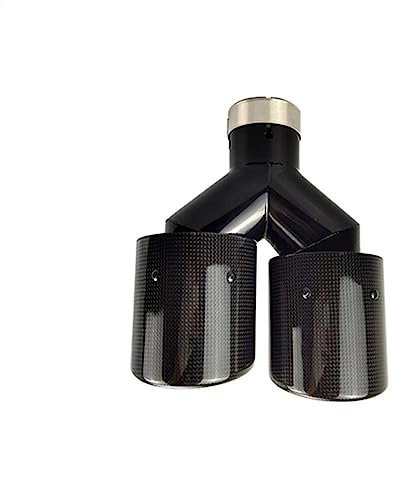Homanpp Dual Outlet Auspuffanlage Schalldämpfer Spitze Für B&MW M3 M4 E46 E60 E90 E92 1 STÜCKE Universal Auto Endrohre Glänzend Kohlefaser Schwanz Kehle Abdeckung Auto-Endstück-Hals-Auspuffrohr (Colo