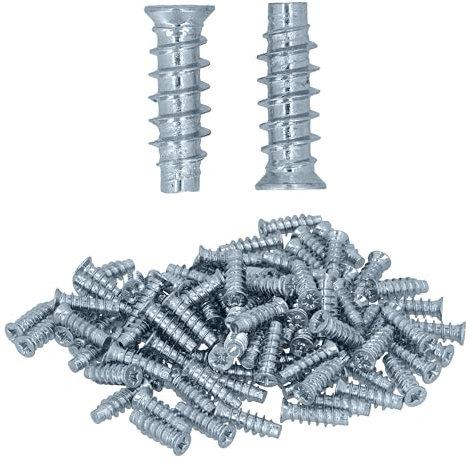 HELPMATE Lot de 50 vis à tête fraisée Euro 6,3 x 19 mm galvanisées – Lot de 50 vis pour meubles avec entraînement PZ 3 et filetage complet – Idéal pour le bois massif et les panneaux en bois