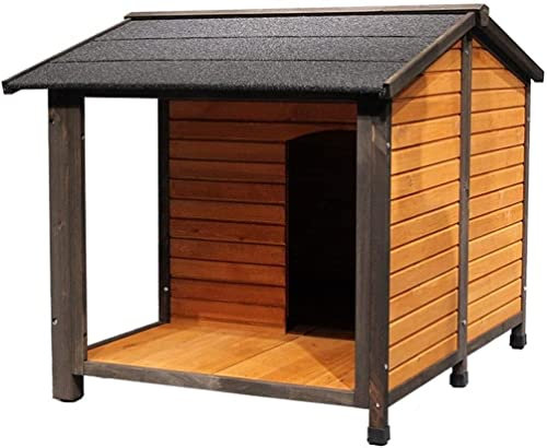 QIANMEI hundehütte Outdoor, Hundehütte for Den Außenbereich, Wasserdichter Hundekäfig Aus Holz, Bequem, UV-beständig, wasserdichte Überdachung, Dachabdeckung, Robuster Welpenunterschlupf (Size : M)