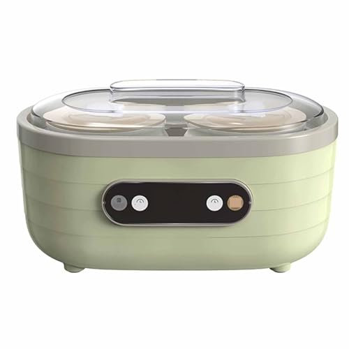 WENNEWU Machine à Yaourt, Machine à Yaourt avec 8 Pots/Couvercles en Verre, IdéAl pour Les Pots De Yaourt Individuels Faits Maison, Nettoyage Facile Et Simple,Vert